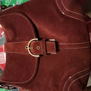 Coach Bag in Red Suede